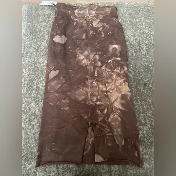 Blessed Lotus Pencil Skirt Brown organic hemp s small - Picture 2 of 6